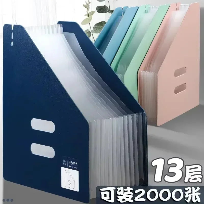Carpetas de archivos multicapa con bolsa de expansión para clasificación y soporte para papel A4.