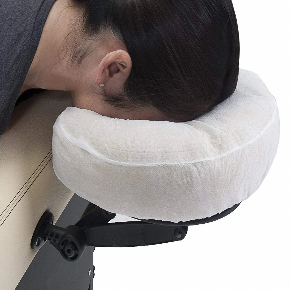 50 fundas desechables para reposacabezas, ajustables, para masaje facial, color blanco, en forma de U, elásticas, no tejidas.