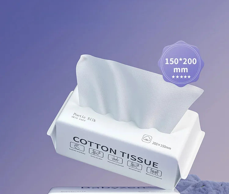 100 toallas desechables para el rostro, toallitas secas de algodón suave, toallitas para lavar y secar el rostro.