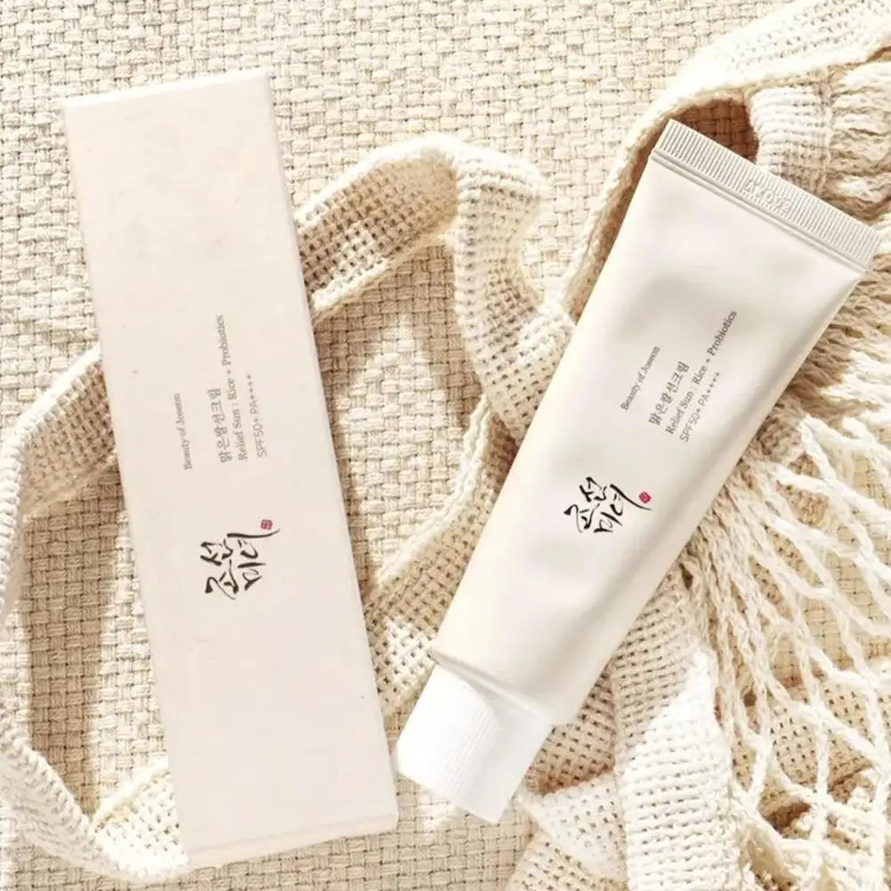 5/3/1 piezas de protector solar probiótico de arroz, loción protectora solar orgánica resistente al agua, sin aceite, crema protectora solar de espectro completo FPS 50+, cuidado de la piel