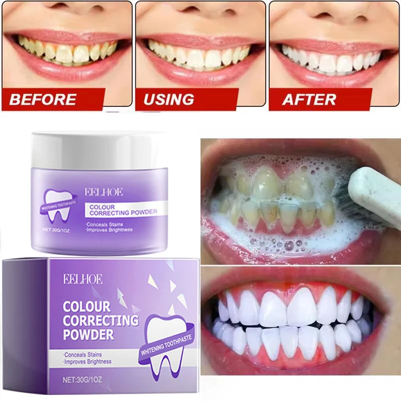 Polvo blanqueador dental de 5 días que elimina manchas de placa, sarro y problemas de higiene bucal. Productos para el cuidado dental.