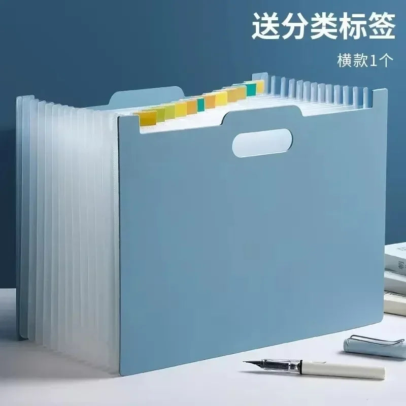 Carpetas de archivos multicapa con bolsa de expansión para clasificación y soporte para papel A4.