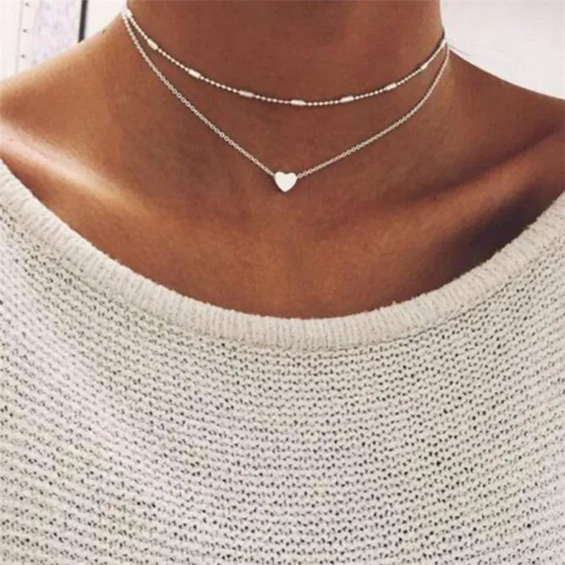 Simple Pearl Beads Chic Exquisite Necklace Gold Color Thin Chain Minimalist Charm Collar Jewelry Women