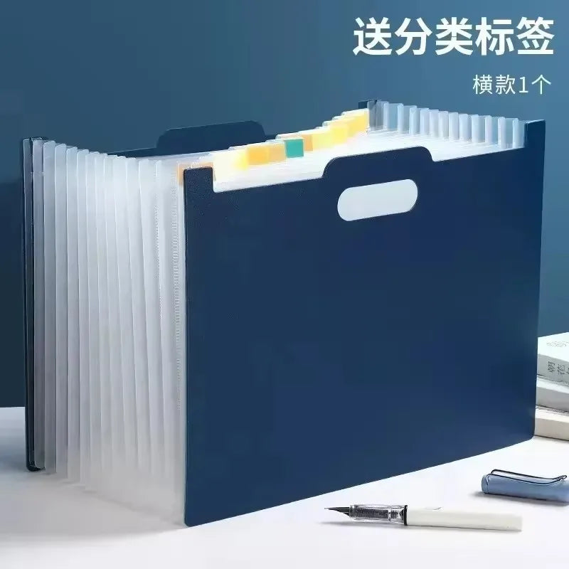 Carpetas de archivos multicapa con bolsa de expansión para clasificación y soporte para papel A4.