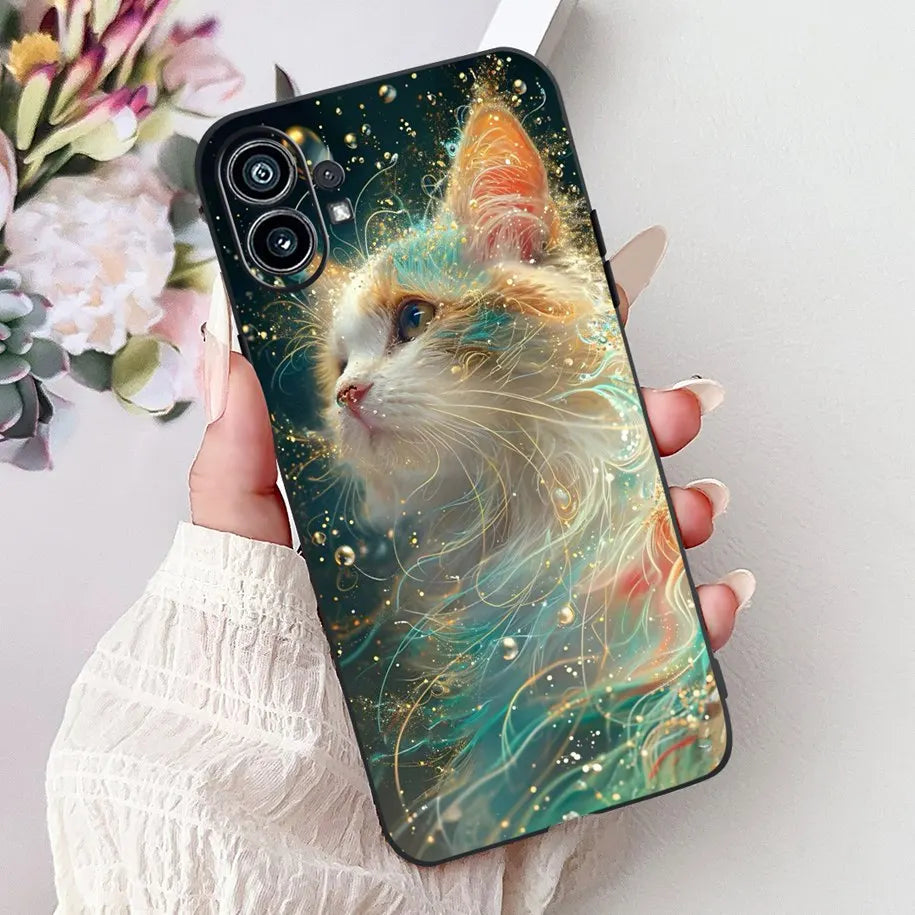 Funda para teléfono de 6,55" para Nothing Phone (1) One 1 A063, carcasa trasera de silicona suave negra a prueba de golpes para Nothing Phone1, funda con dibujos animados, nueva