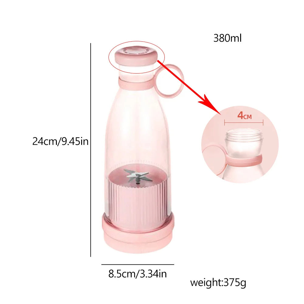 Licuadoras recargables, exprimidores de frutas frescas, azul/rosa, USB, portátiles, mini licuadora eléctrica rápida, máquina para hacer batidos y hielo.