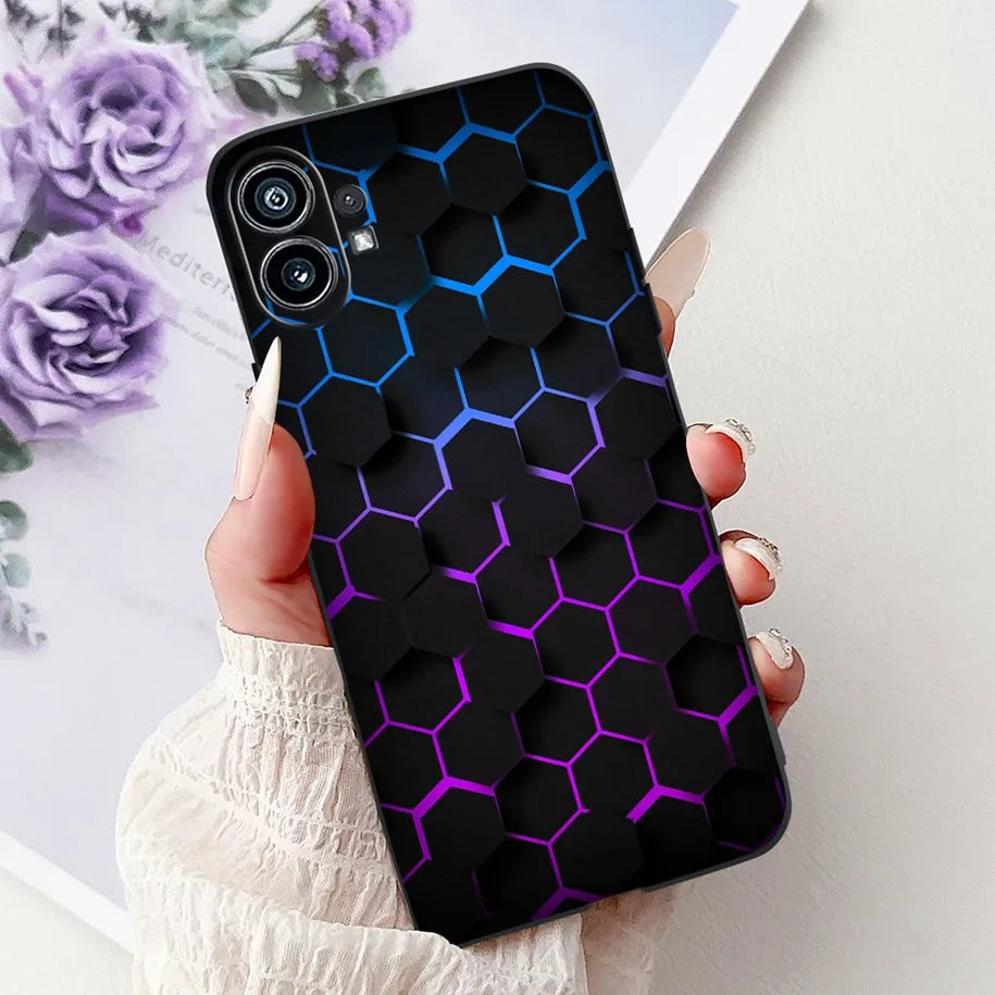 Funda para teléfono de 6,55" para Nothing Phone (1) One 1 A063, carcasa trasera de silicona suave negra a prueba de golpes para Nothing Phone1, funda con dibujos animados, nueva