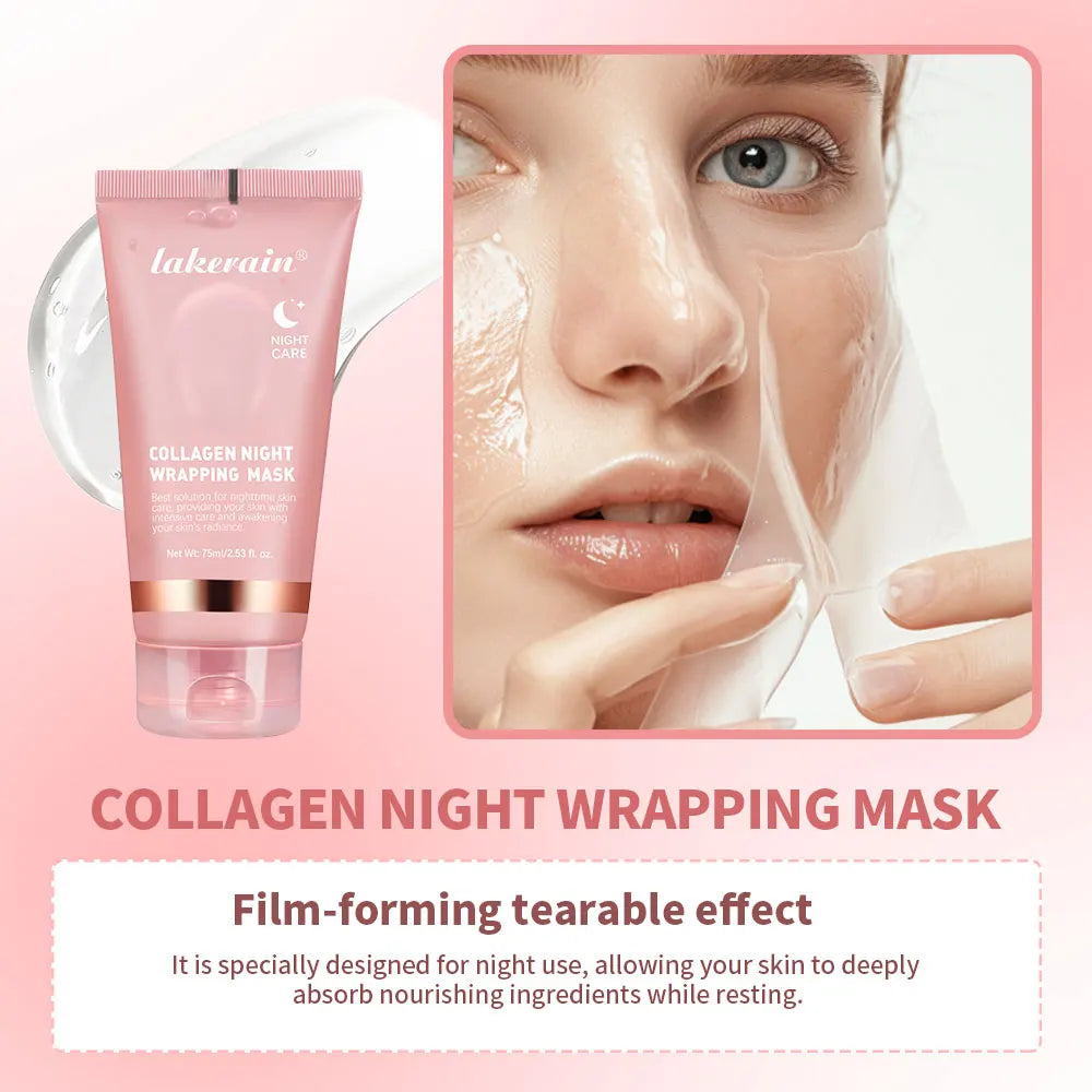 Mascarilla coreana de colágeno profundo, mascarilla peel-off, antiarrugas, lifting, cuidado de la piel, paquete biológico, envoltura nocturna, para mujer, piel de la noche.