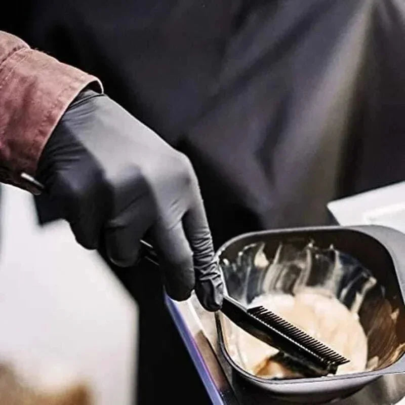100/50/20 piezas guantes de nitrilo negros guantes desechables gruesos para limpiar peluquería guantes impermeables para