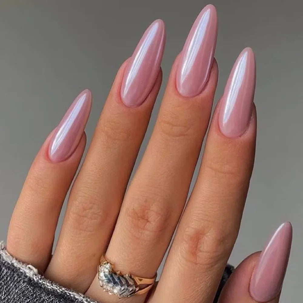1Box Cherry Pink Chrome Pearl Nail Powder Gradient Mirror Effect Nail Art Glitter Auroras Rubbing Dust Nail Art Decoration 10g
