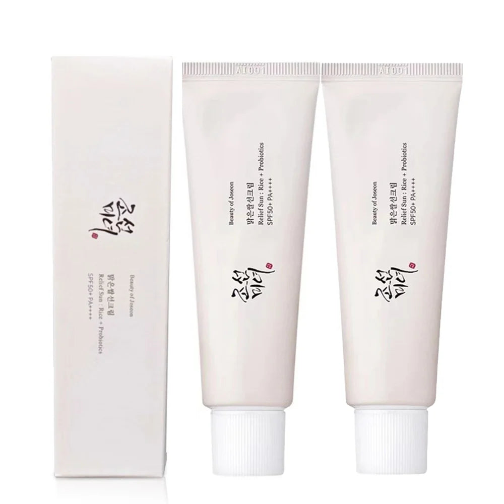 Protector solar FPS 50+, bloqueador solar probiótico de arroz coreano, crema blanqueadora de piel, bloqueador solar anti-UV, hidratante facial, bloqueador solar costero.