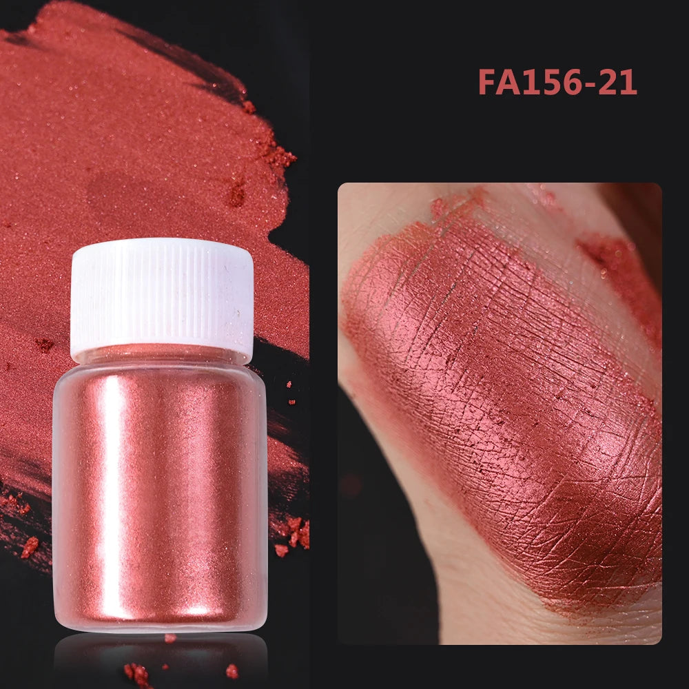 1Box Cherry Pink Chrome Pearl Nail Powder Gradient Mirror Effect Nail Art Glitter Auroras Rubbing Dust Nail Art Decoration 10g
