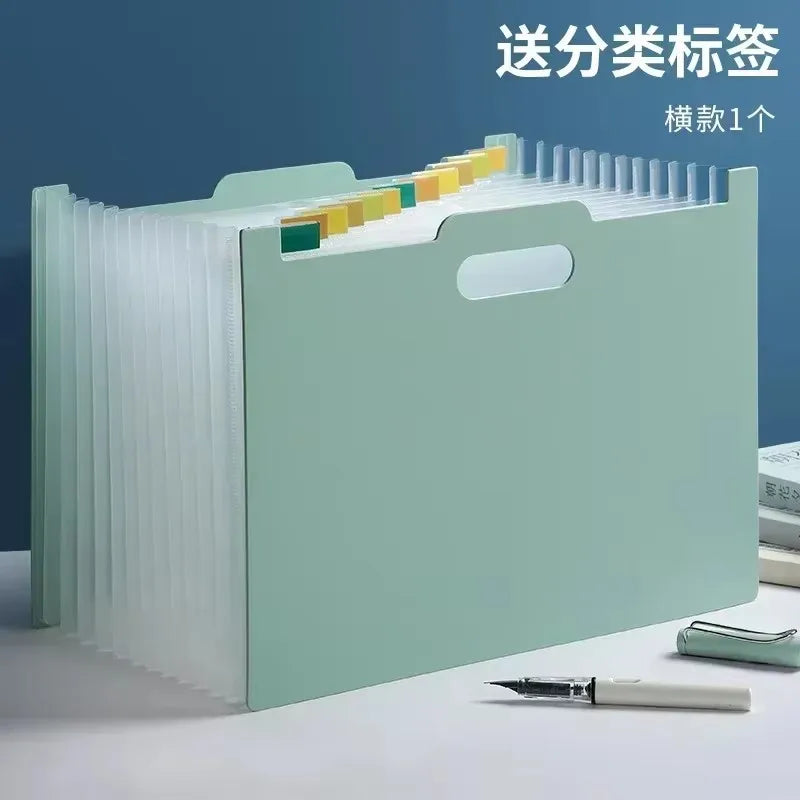Carpetas de archivos multicapa con bolsa de expansión para clasificación y soporte para papel A4.